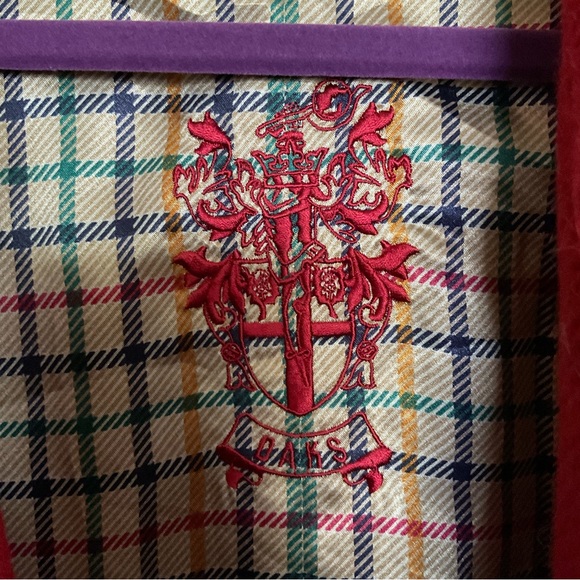 Daks Crimson Red Herringbone Wool Blend Car Coat - Picture 4 of 12